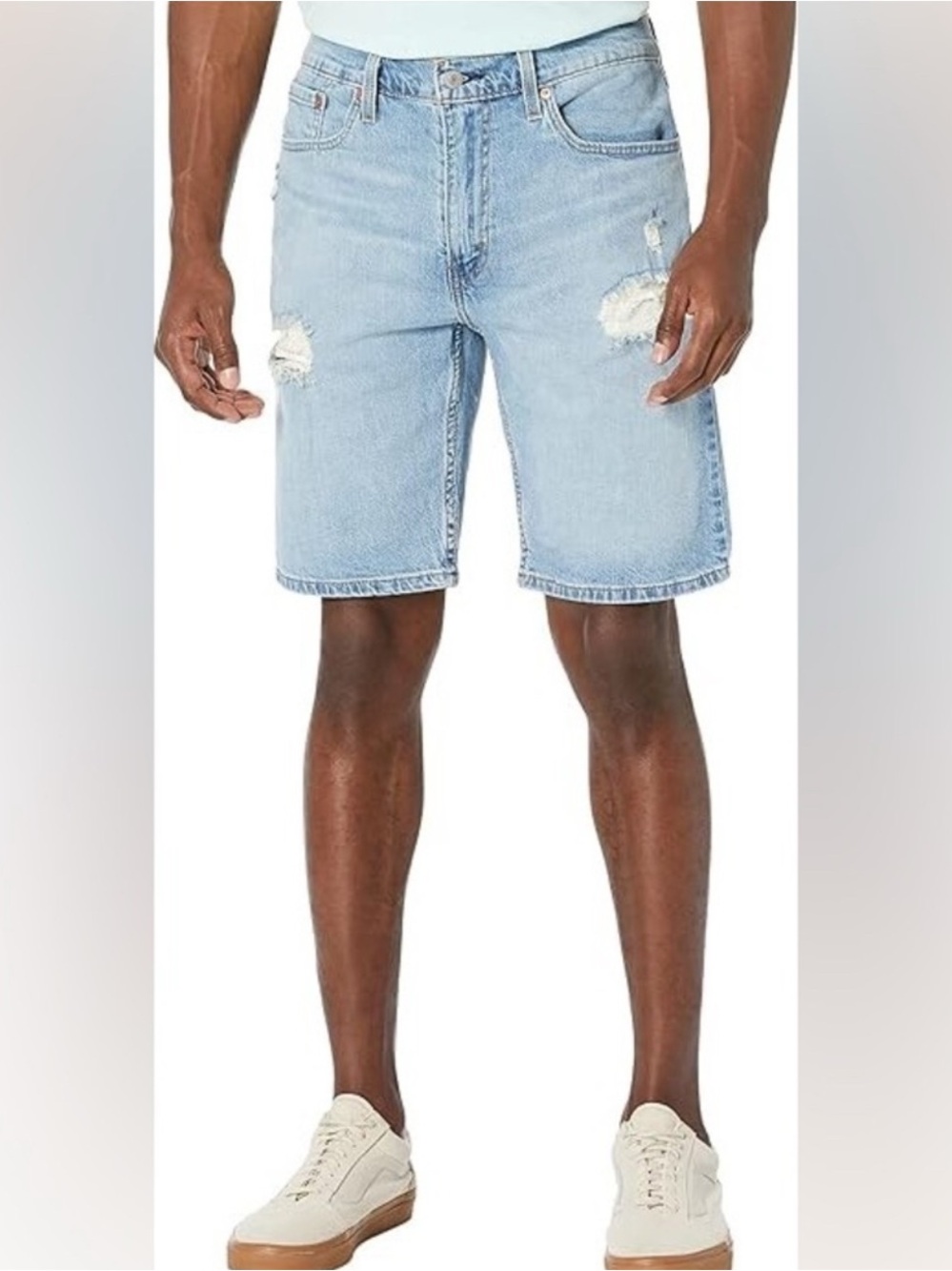 Men’s Levi's big and tall Light Blue Distressed Denim Shorts size 50W